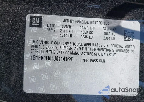 2018 Chevrolet Camaro Zl1 z USA, uszkodzony, nr VIN 1G1FK1R61J0114164